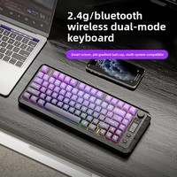 Clavier sans fil optique FreeWolf M75, double mode, non mécanique, avec touches PBT, rechargeable, portable, USB-C, pour le jeu, utilisation mini