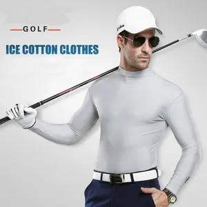 Latest Men Golf Functional Anti UV Waterproof High Quality elastic Men golf Shirts