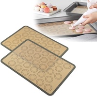 Tapis de cuisson rond pour macarons, résistant aux hautes températures, antiadhésif, compatible four, pour biscuits, 42*29.5cm