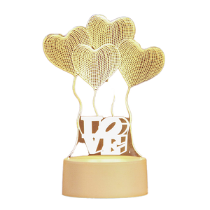 Lámpara de noche creativa para dormir con protección ocular, lámpara Led de ahorro de energía Girlish Heart Dormitorio Usb3d Night Light - Product Image 1