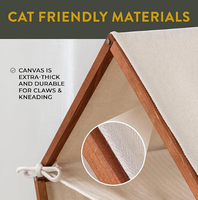 Maison de lit tipi de style bohème avec cadre en bois de pin chat toile tente hamac et oreiller lit chat meubles pour chat