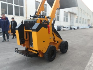 Kleine landbouwtuinfrontlader 0,15m³ Mini-skidsteer-rupslader T750 compacte wiel-rupslader schop sneeuw - Product Image 3