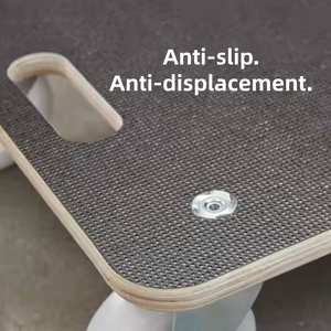 Мебельная тележка грузоподъемности 300 кг, тележка с двумя колесиками с тормозами, деревянная тележка на платформе - Product Image 4