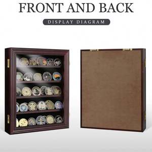 Factory Wholesale Black Challenge Coin <b>Display</b> Wood Wall Mount Cabinet Collection Challenge Coin <b>Display</b> <b>Case</b> - Product Image 4