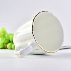 Di alta qualità Bone China tazza di caffè a forma di <span class=keywords><strong>zucca</strong></span> in ceramica tazza di seta con manico in oro argento - Product Image 3