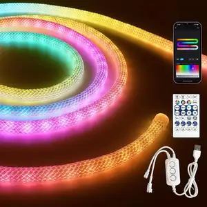 Copertura in tessuto uniforme di 360 gradi a led flessibile al neon digitale rgbic tubo morbido al neon 24v pixel