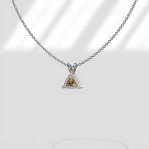 Triangle Cut Topaz Pendant Necklace In 925 Silver With Prong Setting <b>Box</b> Chain Minimalist Geometric Design Unisex Everyday Wear - Product Image 6