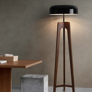 Lámpara de Pie de Madera de Nogal con Trípode, Fuente de Luz LED, Control de Interruptor, Iluminación para Dormitorio de Hotel, Sala de Estar - Product Image 3