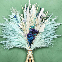 Boho buket rumput pampas kering alami, hiasan tengah meja untuk penataan bunga kering dekorasi pernikahan rumah