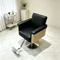 Fauteuil de Barbier en Cuir Nouveau Style avec Levage Rotatif - Design Minimaliste Moderne pour Salons de Coiffure et Barbiers - Vente Directe Usine