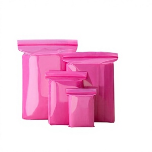 Pink Self Sealing <b>Zip</b> Lock Reusable LDPE Plastic Packaging <b>Bag</b> with Gravure Printing Recyclable - Product Image 2