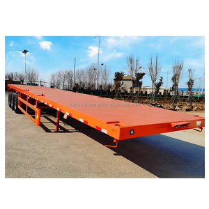 Semi-remorque plateau de haute qualité à 3 essieux et 40 pieds, avec pneus doubles de 40 tonnes, pour le transport logistique de conteneurs de 40 pieds - Product Image 4