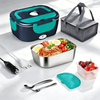 3-in-1 Elektrische Beheizbare Lunchbox 220V 110V 12V 24V Tragbarer Speisenwärmer für Erwachsene Reise-Heizbox für Auto und LKW