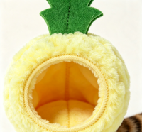 Chapeau en peluche douce pour animaux de compagnie, motif ananas, coiffe élastique mignonne pour chat, accessoire amusant pour chaton pour les fêtes, le cosplay et la photographie