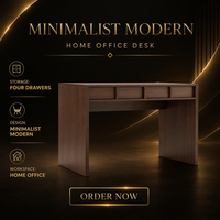 Bureau en MDF noyer avec 4 tiroirs, bureau d'ordinateur moderne pour le bureau à domicile