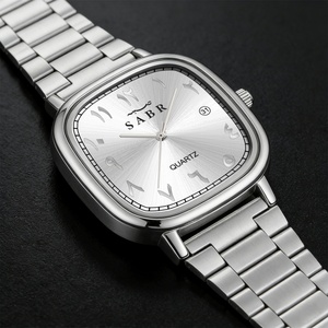 Wholesale New Men's Stainless Steel Quartz Watch Personalized Arabic Numerals <b>Calendar</b> Dial Business Watch Accepts Custom Logo - Product Image 2