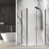 Kamalu KS2800AS Cabine de douche en verre satiné 80x85 Porte coulissante Hauteur 200h pour chambre à coucher, salle de bain ou usage extérieur