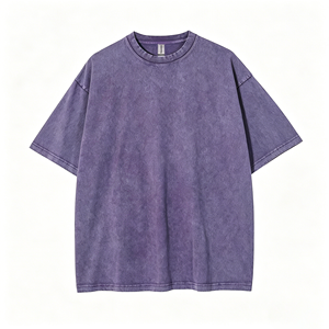 Camiseta Oversize para Hombre con Lavado Ácido, Camiseta Lavada con Logo Personalizado, Algodón de Alta Calidad, Estilo Vintage - Product Image 1