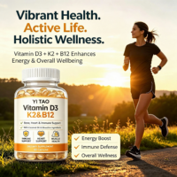 Cápsulas de Vitamina D3 K2 de Marca Privada/OEM/ODM con B12, Fórmula de Triple Potencia para la Salud Ósea, Cardíaca e Inmunológica, 60 Cápsulas