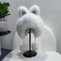 Bonnet d'hiver en fausse fourrure ODM avec oreilles d'ours mignonnes, bonnet moelleux pour femme, cache-oreilles chauds pour usage quotidien et ski