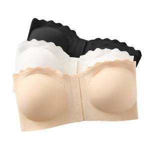 Factory ODM Soft Breathable Front Closure Wavy Trim <strong>Bra</strong> Adjustable <strong>Bras</strong> WomenPush-Up Anti slip Front Strapless Buckle <strong>Bra</strong> Women - Product Image 6