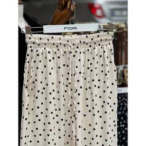 Pantalon large en satin à pois, taille haute, décontracté, respirant, pour femmes - Product Image 4