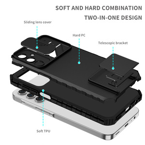 Para Samsung <span class=keywords><strong>Galaxy</strong></span> A56 A36 A55 A35 A54 A51 A31 A13 A15 A32 A52 A72 A42 funda deslizante lente de cámara proteger Kickstand armadura funda trasera - Product Image 4