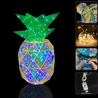 Mini Lampe de Nuit LED Ananas Prismatique Iridescente Holographique Alimentée par USB Décoration Moderne pour la Maison Éclairage de Fête Tropicale