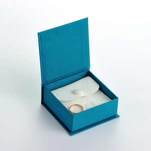 GLAMPKG Custom Gold Logo <b>Book</b> Style Paper Jewelry Magnetic Packaging <b>Box</b> Earring Necklace Ring Microfiber White Pouch - Product Image 2