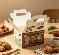 Boîtes en papier recyclables pour la restauration rapide, particulièrement adaptées au poulet frit, utilisables dans divers restaurants de restauration rapide
