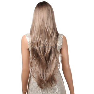 วิกผมสังเคราะห์แบบออมเบรสำหรับ<span class=keywords><strong>ผู้หญิง</strong></span> <span class=keywords><strong>ผม</strong></span>ยาวลอนคลื่นลึก นุ่มสบาย สไตล์ผมประจำวัน มีหน้าม้า ทนความร้อน จัดส่งทันที - Product Image 2