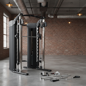 Station de fitness multifonctionnelle : Machine Smith, système de poulies doubles, rack à squats, Power <span class=keywords><strong>Cage</strong></span> avec Lat Pulldown - Product Image 1