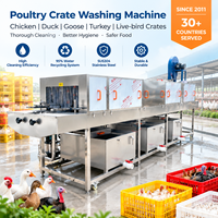 Laveuse industrielle WINBOND pour bacs à poisson et cages à poulet, entièrement automatique, électrique, en acier inoxydable 304, contrôlée par PLC, autonettoyante, à chaud