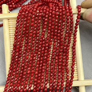 DIY Faceted Round Red Dyed Sea Bamboo <strong>Coral</strong> Beads 3mm Approx 134PCs/Strand 1929263 - Product Image 3
