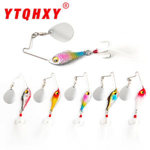 Leurre spinner XY-339 pour la pêche au bar en eau moyenne, forme de poisson 3D, hameçon à plumes, leurre artificiel, longue portée, composite bruyant - Product Image 2