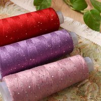 100g 2000 meter tenunan tangan Sedang tebal poliester dicampur benang sutra tinggi untuk payet rajutan Sweater rajut