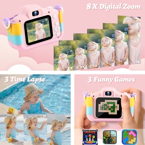 Kinderkamera für den Außenhandel, Rosa Regenbogen-Welpen-Design, Mini-Fotokamera, Silikon, Sturzsicher, HD 2,0-Zoll-Bildschirm, Video & Foto - Product Image 5