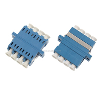 Adaptador de Fibra Óptica LC Quad con Funda de Cerámica, Adaptador Óptico LC UPC LC APC SM MM para Centro de Datos