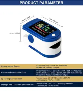 Fingertip Using AAA Batteries LED Screen Oxygen Meter Finger Blood Oxygen Saturation Pulse Meter Monitor
