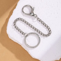 Porte-clés mousqueton à maillons longs, anti-perte, pour ceinture, fabrication de bijoux DIY, chaîne de sac, breloques, connecteur de porte-clés