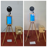 Cabina de Fotos de Madera con Pantalla de 18.5 Pulgadas, Color Pintado, para Cámara DSLR, para Fiestas, Bodas, Estilo Vintage