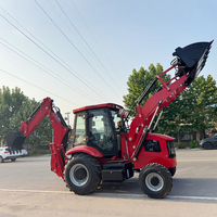 Backhoe Loader 4x4 Multifungsi Pertanian Penggerak Hidrolik untuk Pembongkaran, Pengiriman Cepat, Dijual