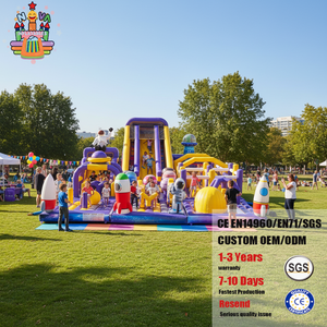 Parque Inflable Comercial con Temática Espacial, Castillo Inflable Grande con Tobogán, Castillo Inflable Gigante de PVC, Trampolín Inflable para Niños - Product Image 4