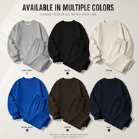 Ensemble de vêtements de détente pour femmes, sweat-shirt à col rond surdimensionné, pantalon de survêtement à jambes droites, tenue décontractée pour tous les jours