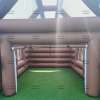 Nouvelle Conception, Vente Chaude : Tente Chalet Gonflable en Bois, Structure Gonflable pour Fêtes et Événements