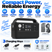 Station d'alimentation portable 300W 256Wh LiFePO4 80000mAh Multi-sorties USB-C DC AC Alimentation externe de stockage d'énergie pour l'extérieur