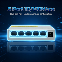 Switch intelligent 5 ports 10/100 Mbps RJ45 avec conception empilable, Plug and Play pour la maison, le bureau et les PME, capacité de commutation 1,0 Gbit/s