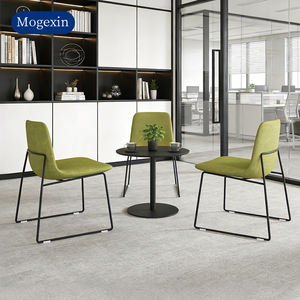 Ensemble de table et de chaises de conférence de bureau modernes et luxueux pour hôtel, espace public, cadre en métal et tissu, élégant - Product Image 4