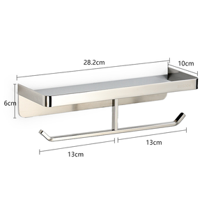 Portarotolo Carta Igienica Dorato Versione Lunga, Dispenser Doppio Rotolo da Parete - Product Image 6