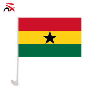 Bandera de <span class=keywords><strong>Ghana</strong></span> para Ventana de Auto, Personalizada, de Poliéster, 12x18 Pulgadas, con Asta de Plástico, Venta al Por Mayor de Nuoxin - Product Image 1